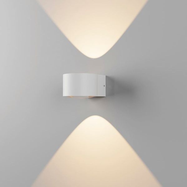 Aplique de pared exterior LED ANIA, 1 o 2 Luces 6W 3000K 540lm/1080lm IP65, blanco texturado