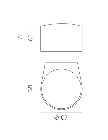 Aplique LED para exterior ANIA, 1 ou 2 luzes 6W 3000K 540lm/1080lm IP65, branco texturizado