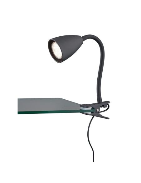 Lámpara flexo con pinza WANDA color negro | LeonLeds