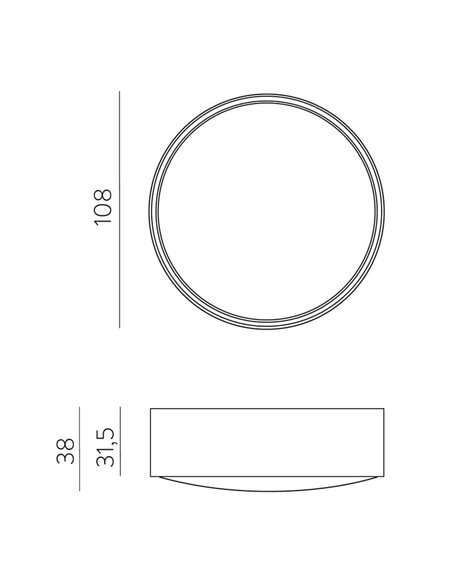 Plafón de exterior LED ANIA blanco Texturado, 6W 3000K 495lm, IP65