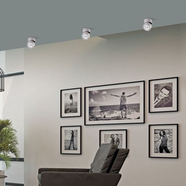 Plafonnier LED orientable APEX Blanc texturé, COB LED 13W 3000K 891lm, CRI90 CL.II