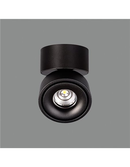 Plafonnier LED orientable APEX Noir texturé, COB LED 13W 3000K 891lm, CRI90 CL.II