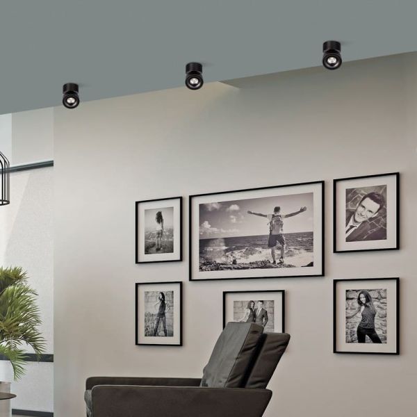 Plafon LED ajustável APEX Preto texturizado, COB LED 13W 3000K 891lm, CRI90 CL.II