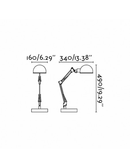Flexo Glossy Black série BaoBab Study Lampe de bureau 51909 Faro | LeonLeds.com