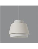 Candeeiro suspenso ASPEN 45cmØ Branco/Linho, Kit Texto Branco, LED E27 15W, CL.I