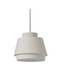 Suspension ASPEN 45cmØ Blanc/Lin, Kit Texte Blanc, LED E27 15W, CL.I