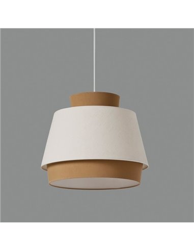 Lámpara Colgante ASPEN 45cmØ Arena/Lino, Kit Blanco Text., LEDE27 15W, CL.I