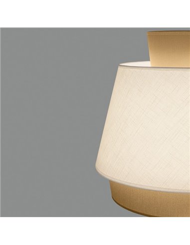 Candeeiro suspenso ASPEN 45cmØ Areia/Linho, Kit Texto Branco, LEDE27 15W, CL.I