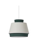 Suspension ASPEN 45cmØ Vert/Lin, Kit Texte Blanc, LED E27 15W, CL.I