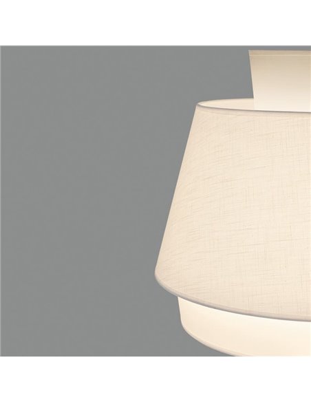 Lámpara Colgante ASPEN 60cmØ Blanco/Lino, Kit Blanco Text., LED E27 15W, CL.I