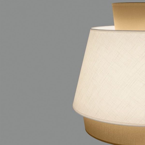 Lámpara Colgante ASPEN 60cmØ Arena/Lino, Kit Blanco Text., LED E27 15W, CL.I