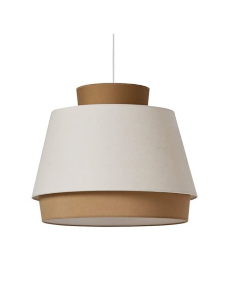 Lámpara Colgante ASPEN 60cmØ Arena/Lino, Kit Blanco Text., LED E27 15W, CL.I