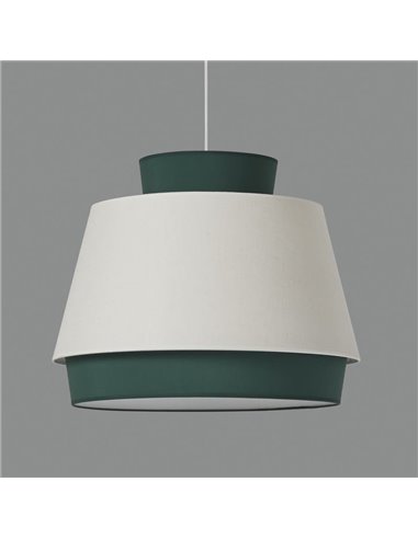 Suspension ASPEN 60cmØ Vert/Lin, Kit Texte Blanc, LED E27 15W, CL.I