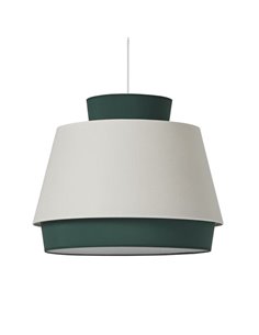 Suspension ASPEN 60cmØ Vert/Lin, Kit Texte Blanc, LED E27 15W, CL.I