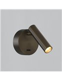 Aplique de pared LED ATRIA Superficie Bronce, 3W 3000K 285lm, CRI90 CL.I, Con interruptor, Orientable