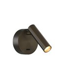 Applique murale LED ATRIA, montage en saillie, bronze, 3 W, 3 000 K, 285 lm, IRC 90, avec interrupteur, réglable