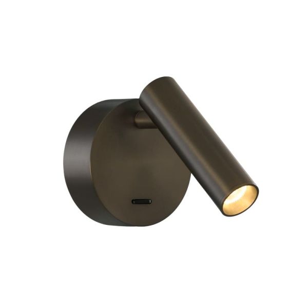 Aplique de pared LED ATRIA Superficie Bronce, 3W 3000K 285lm, CRI90 CL.I, Con interruptor, Orientable