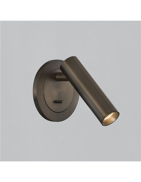 Luminária de parede embutida ATRIA LED, bronze, 3W 3000K 285lm, CRI90 CL.I, LED integrado, com interruptor, ajustável