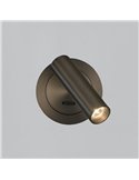 Aplique de pared LED ATRIA Empotrable Bronce, 3W 3000K 285lm, CRI90 CL.I, LED integrado, Con interruptor, Orientable