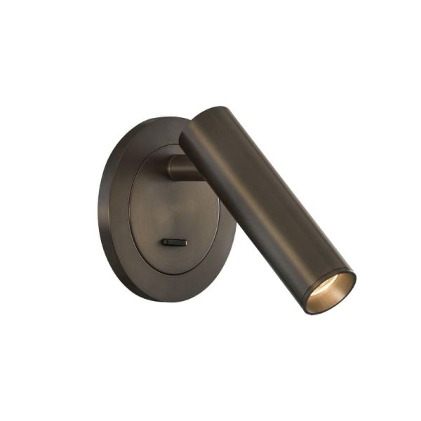 Aplique de pared LED ATRIA Empotrable Bronce, 3W 3000K 285lm, CRI90 CL.I, LED integrado, Con interruptor, Orientable