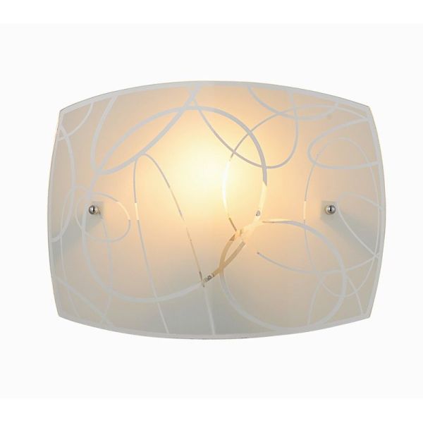 Aplique de pared SPIRELLI vidrio blanco excl.1xE27 IP20 | LeonLeds