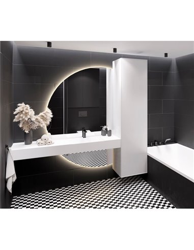 Espelho de banheiro redondo BARI com luz LED Ø140X70cm, 40W 3000K 2749lm, CRI90 CL.II IP44, LED integrado na parte traseira