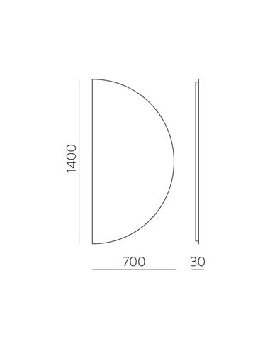 Miroir de salle de bain rond BARI avec lumière LED Ø140X70cm, 40W 3000K 2749lm, CRI90 CL.II IP44, LED intégrée à l'arrière
