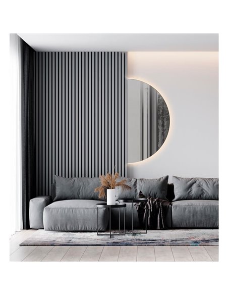 Espejo baño con Luz LED BARI redondo Ø140X70cm, 40W 3000K 2749lm, CRI90 CL.II IP44, LED integrado por detrás