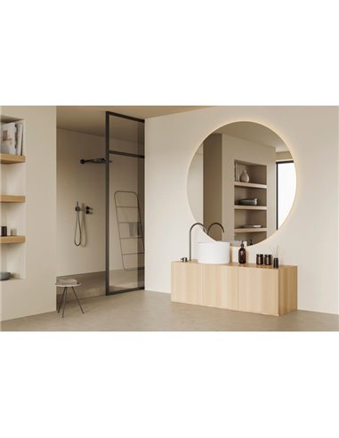 Espejo baño con luz LED BARI 80cm, 43W 3000K 3063lm, CRI90 CL.II IP44, LED integrado, Interruptor táctil