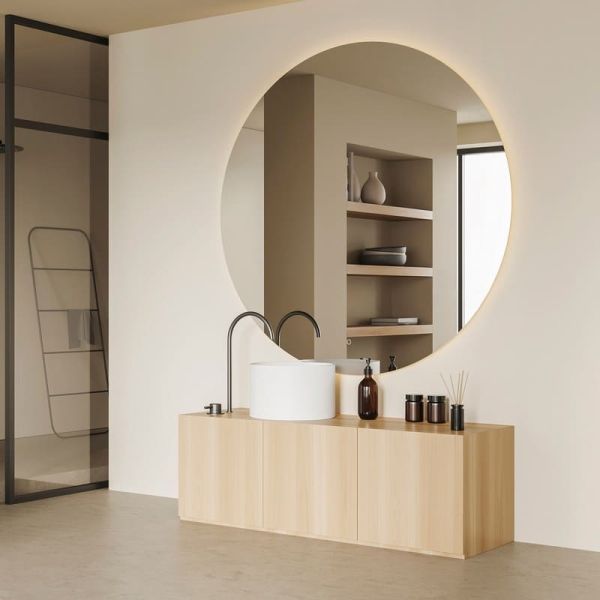 Espelho com luz LED BARI 100cm, 58W 3000K 3927lm, CRI90 CL.II IP44, LED integrado, interruptor táctil