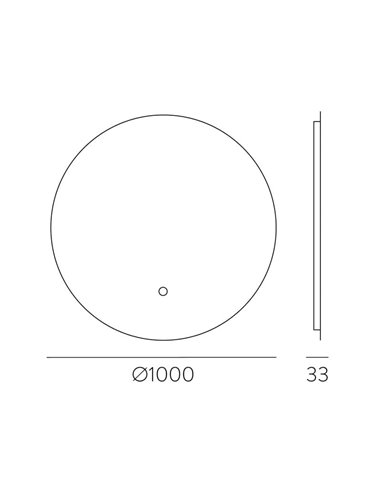 Miroir avec lumière LED BARI 100cm, 58W 3000K 3927lm, CRI90 CL.II IP44, LED intégrée, interrupteur tactile