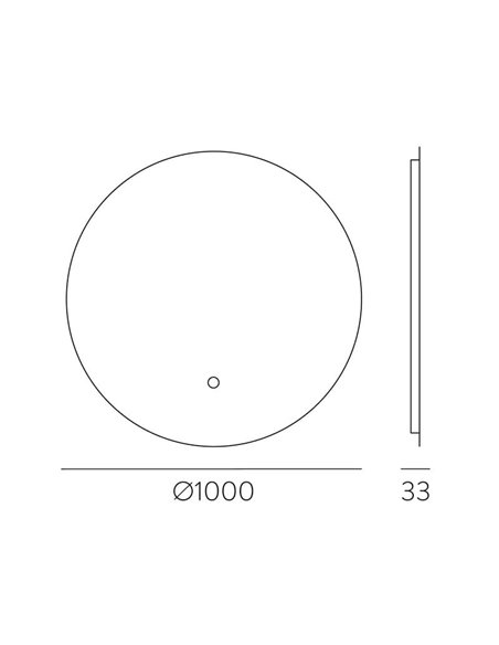 Miroir avec lumière LED BARI 100cm, 58W 3000K 3927lm, CRI90 CL.II IP44, LED intégrée, interrupteur tactile