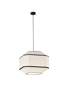 Lámpara Colgante BAUHAUS 45 cm Blanco/Negro, Kit Negro, LED E27 15W, CL.I