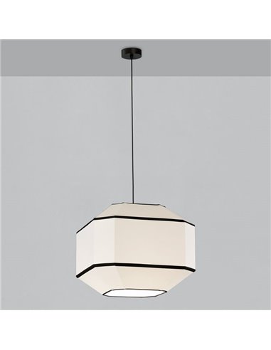Lampe à suspension BAUHAUS 45 cm Blanc/Noir, Kit Noir, LED E27 15W, CL.I