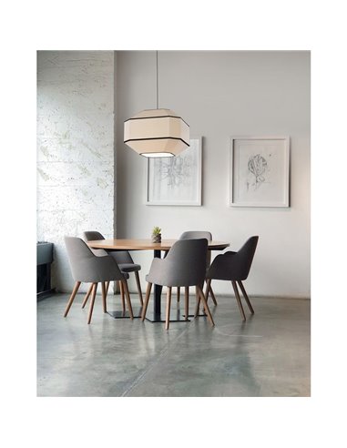 BAUHAUS Suspension Plafonnier 45cm Blanc/Noir, Kit Blanc, LED E27 15W, CL.I