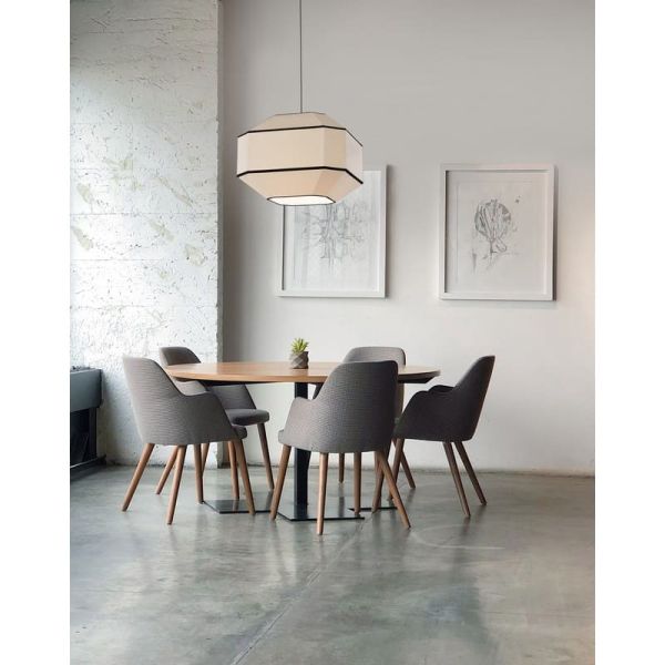 BAUHAUS Suspension Plafonnier 45cm Blanc/Noir, Kit Blanc, LED E27 15W, CL.I