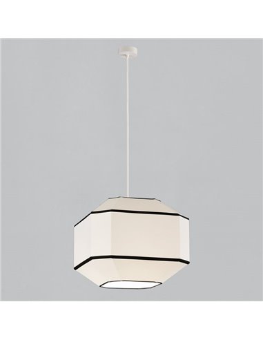 BAUHAUS Candeeiro suspenso de teto 45cm branco/preto, kit branco, LED E27 15W, CL.I