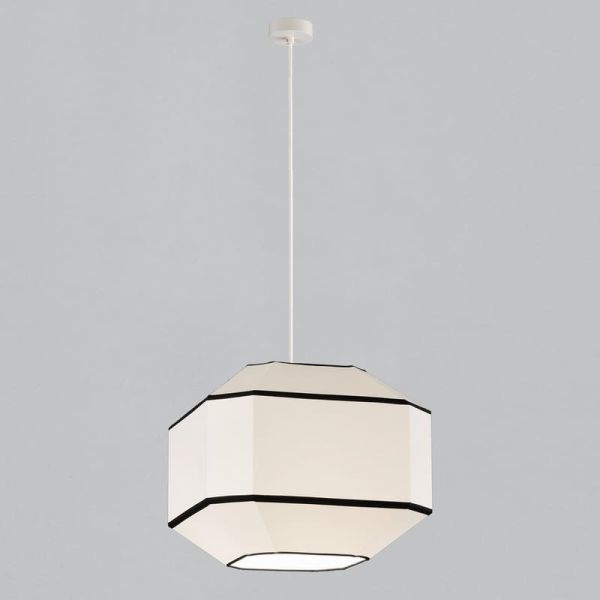 Lámpara de techo Colgante BAUHAUS 45cm Blanco/Negro, Kit Blanco, LED E27 15W, CL.I