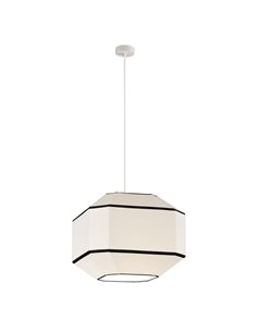 BAUHAUS Suspension Plafonnier 45cm Blanc/Noir, Kit Blanc, LED E27 15W, CL.I