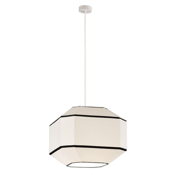 BAUHAUS Candeeiro suspenso de teto 45cm branco/preto, kit branco, LED E27 15W, CL.I
