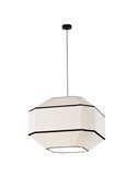 BAUHAUS Candeeiro de teto suspenso moderno 60 cm branco/preto, kit preto, LED E27 15W, CL.I