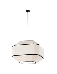 BAUHAUS Candeeiro de teto suspenso moderno 60 cm branco/preto, kit preto, LED E27 15W, CL.I