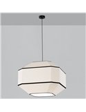 BAUHAUS Candeeiro de teto suspenso moderno 60 cm branco/preto, kit preto, LED E27 15W, CL.I