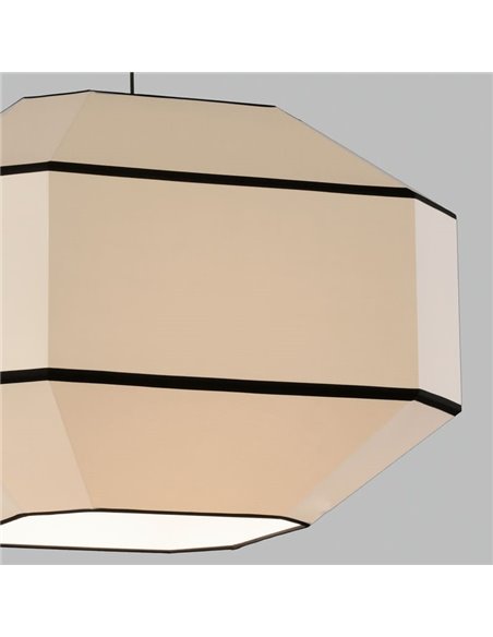 Lámpara de Techo moderna Colgante BAUHAUS 60 cm Blanco/Negro, Kit Negro, LED E27 15W, CL.I