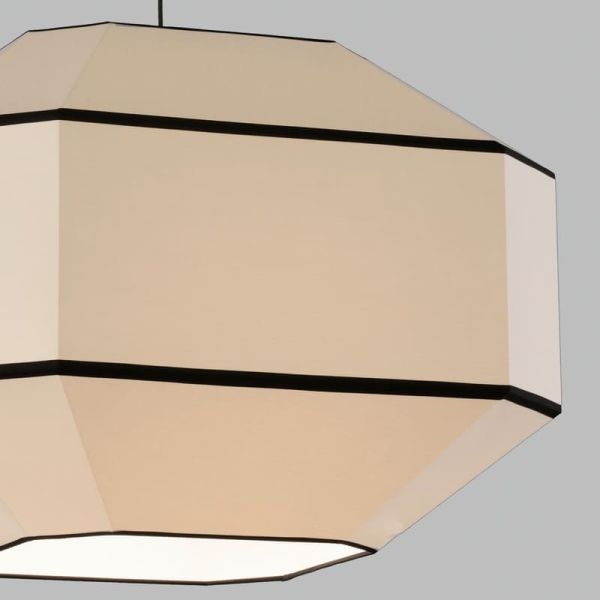 BAUHAUS Suspension Plafonnier Moderne 60 cm Blanc/Noir, Kit Noir, LED E27 15W, CL.I