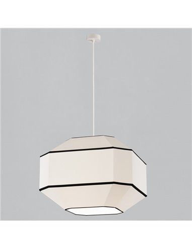 Lámpara techo Colgante BAUHAUS 60 cm Blanco/Negro, Kit Blanco, LED E27 15W, CL.I