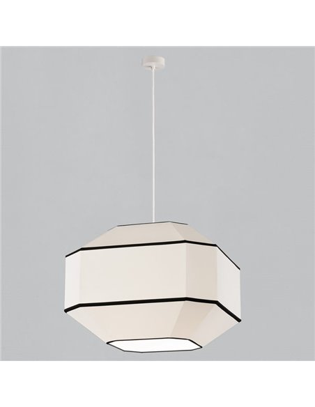 Lámpara techo Colgante BAUHAUS 60 cm Blanco/Negro, Kit Blanco, LED E27 15W, CL.I