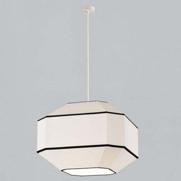 BAUHAUS Suspension Plafonnier 60 cm Blanc/Noir, Kit Blanc, LED E27 15W, CL.I