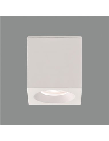 Plafón de techo cuadrado BRANCO Blanco texturado, LED GU10 8W, CL.II IP65