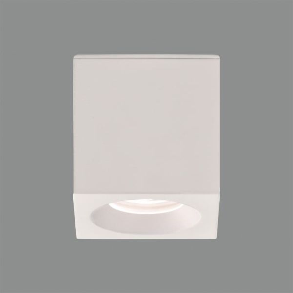 Plafón de techo cuadrado BRANCO Blanco texturado, LED GU10 8W, CL.II IP65